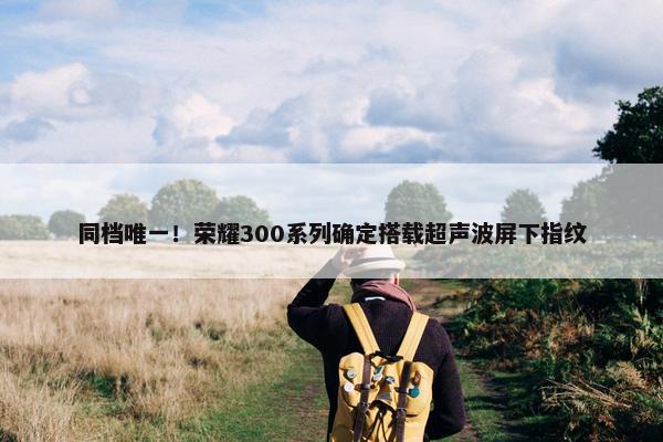 同档唯一！荣耀300系列确定搭载超声波屏下指纹