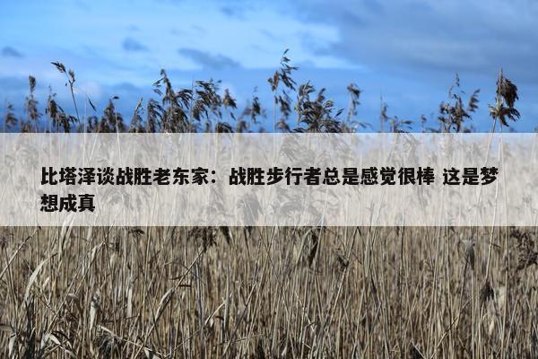 比塔泽谈战胜老东家：战胜步行者总是感觉很棒 这是梦想成真