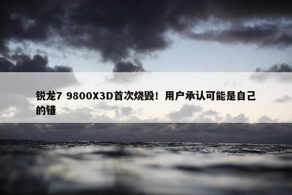 锐龙7 9800X3D首次烧毁！用户承认可能是自己的错