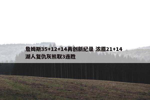 詹姆斯35+12+14再创新纪录 浓眉21+14 湖人复仇灰熊取3连胜