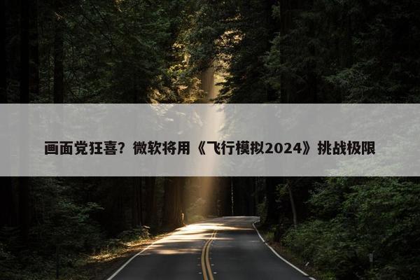 画面党狂喜？微软将用《飞行模拟2024》挑战极限