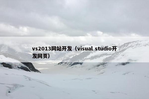 vs2013网站开发（visual studio开发网页）