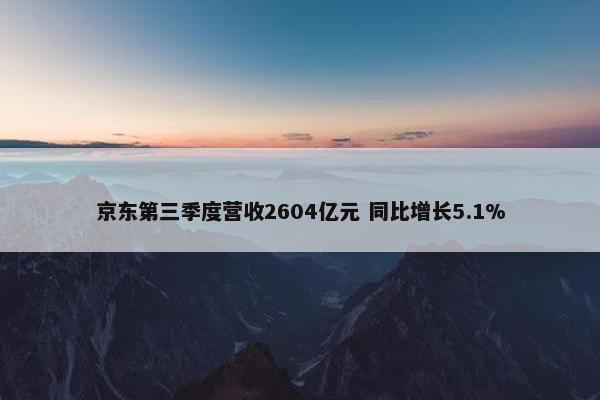 京东第三季度营收2604亿元 同比增长5.1%