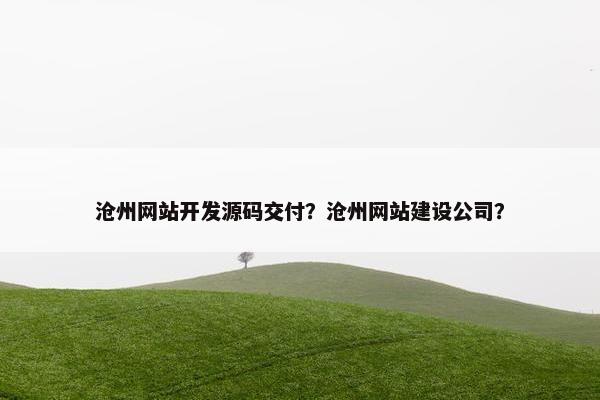 沧州网站开发源码交付？沧州网站建设公司？