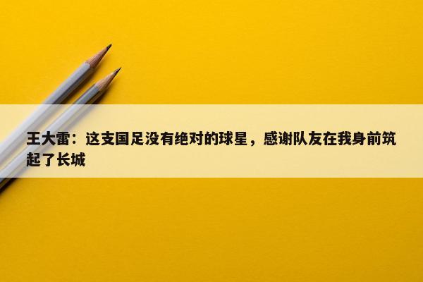 王大雷：这支国足没有绝对的球星，感谢队友在我身前筑起了长城