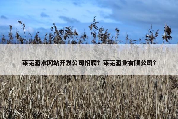 莱芜酒水网站开发公司招聘？莱芜酒业有限公司？