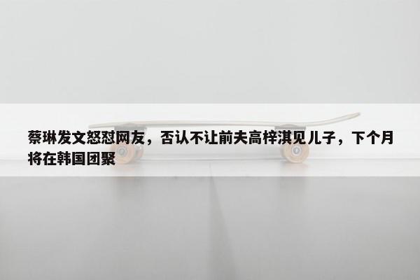 蔡琳发文怒怼网友，否认不让前夫高梓淇见儿子，下个月将在韩国团聚