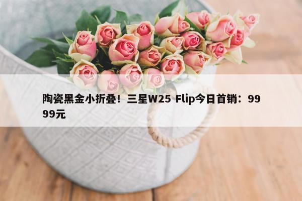 陶瓷黑金小折叠！三星W25 Flip今日首销：9999元