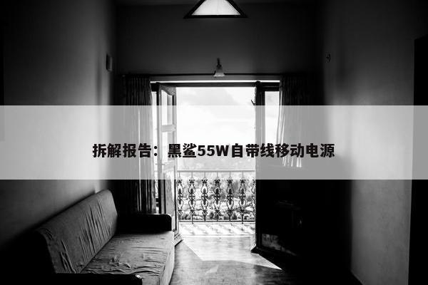 拆解报告：黑鲨55W自带线移动电源