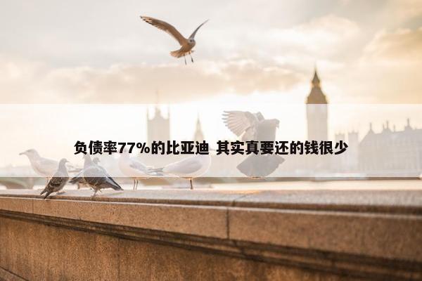 负债率77%的比亚迪 其实真要还的钱很少