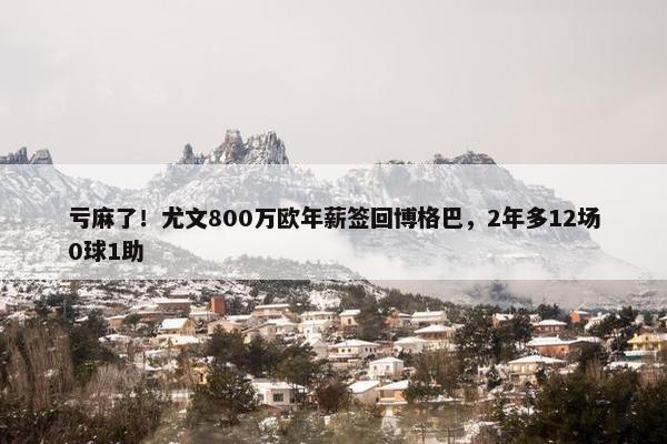 亏麻了！尤文800万欧年薪签回博格巴，2年多12场0球1助