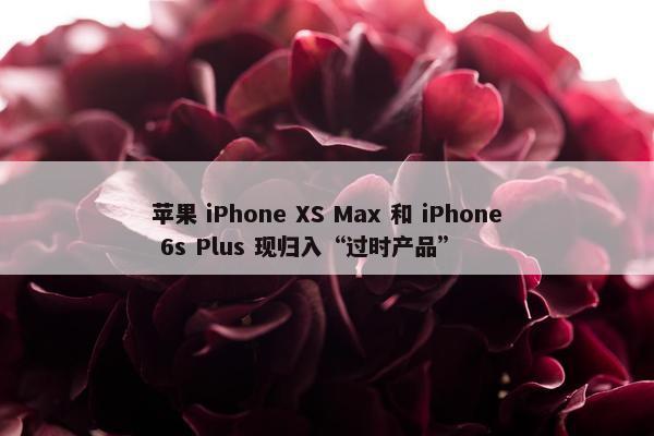 苹果 iPhone XS Max 和 iPhone 6s Plus 现归入“过时产品”