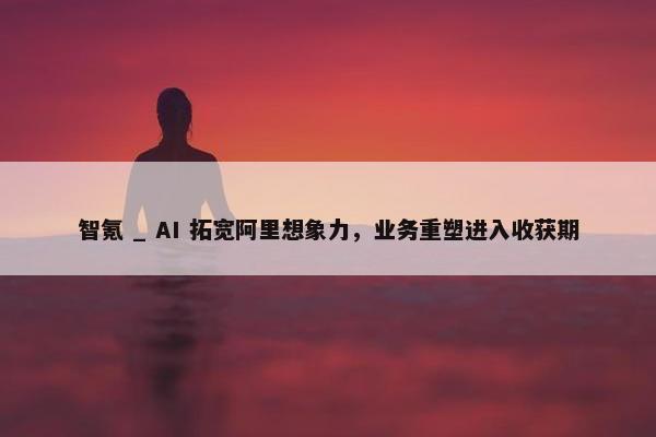 智氪 _ AI 拓宽阿里想象力，业务重塑进入收获期