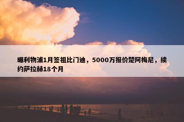 曝利物浦1月签祖比门迪，5000万报价楚阿梅尼，续约萨拉赫18个月