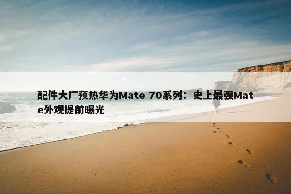 配件大厂预热华为Mate 70系列：史上最强Mate外观提前曝光