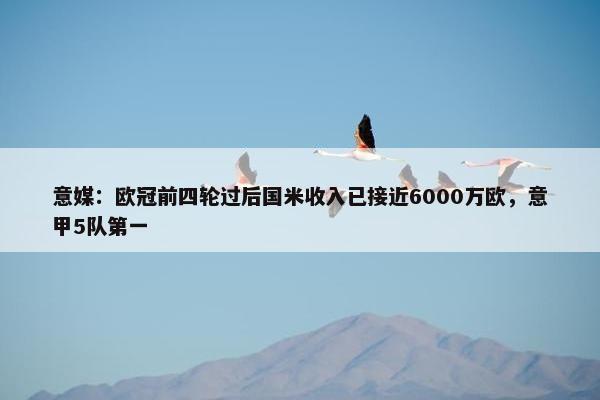 意媒：欧冠前四轮过后国米收入已接近6000万欧，意甲5队第一