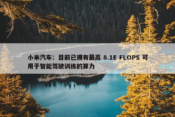 小米汽车：目前已拥有最高 8.1E FLOPS 可用于智能驾驶训练的算力