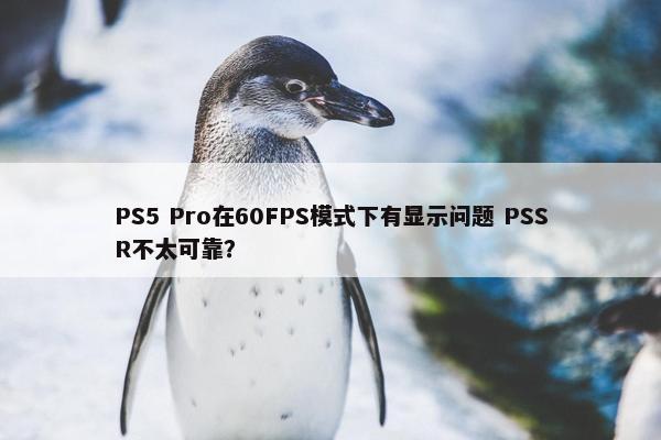 PS5 Pro在60FPS模式下有显示问题 PSSR不太可靠？