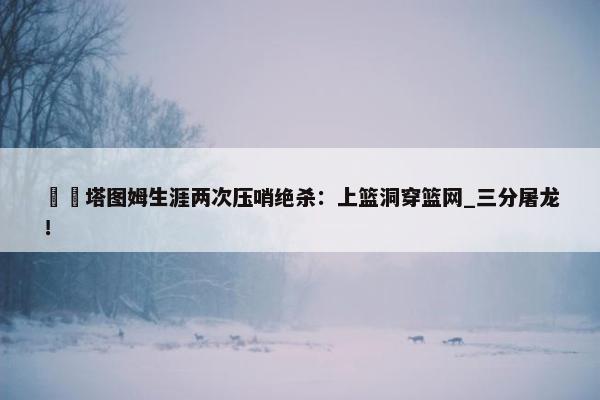 ☘️塔图姆生涯两次压哨绝杀：上篮洞穿篮网_三分屠龙！