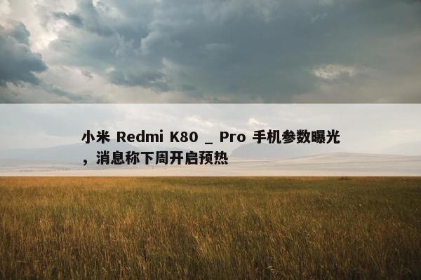 小米 Redmi K80 _ Pro 手机参数曝光，消息称下周开启预热