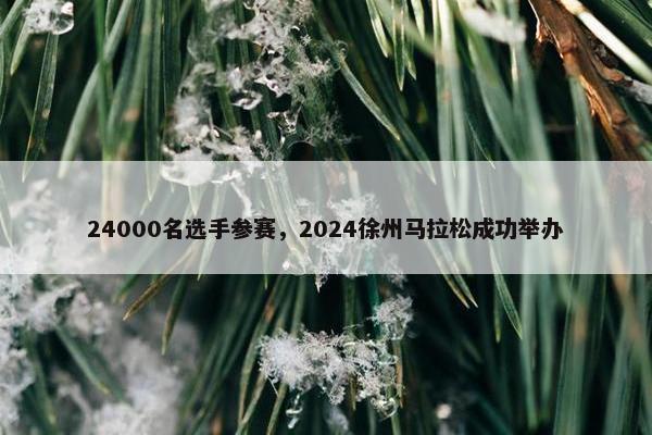 24000名选手参赛，2024徐州马拉松成功举办