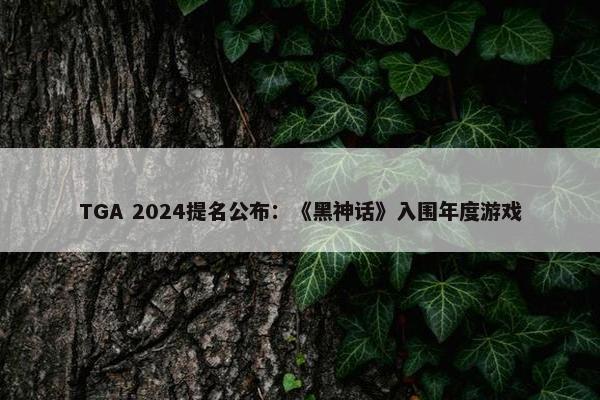 TGA 2024提名公布：《黑神话》入围年度游戏