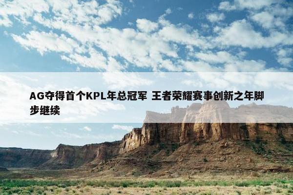 AG夺得首个KPL年总冠军 王者荣耀赛事创新之年脚步继续