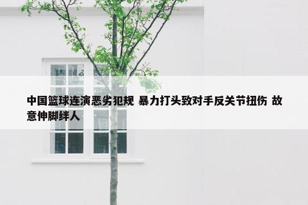 中国篮球连演恶劣犯规 暴力打头致对手反关节扭伤 故意伸脚绊人