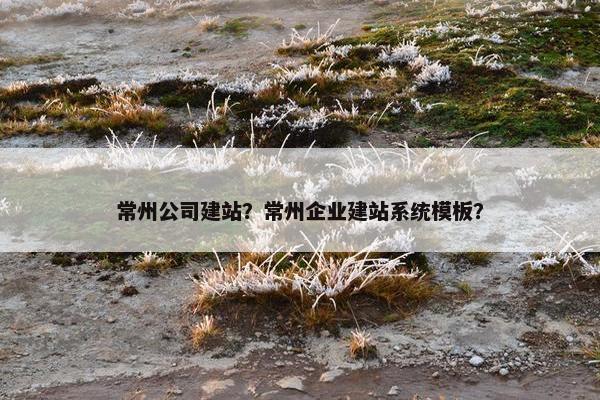 常州公司建站？常州企业建站系统模板？