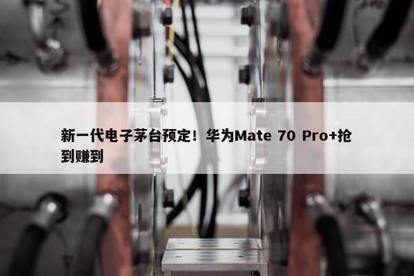 新一代电子茅台预定！华为Mate 70 Pro+抢到赚到