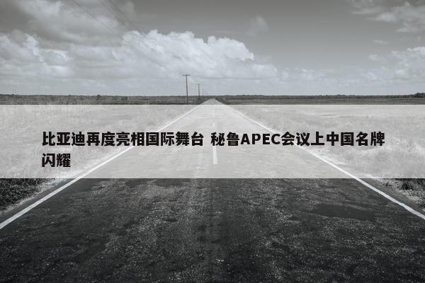 比亚迪再度亮相国际舞台 秘鲁APEC会议上中国名牌闪耀