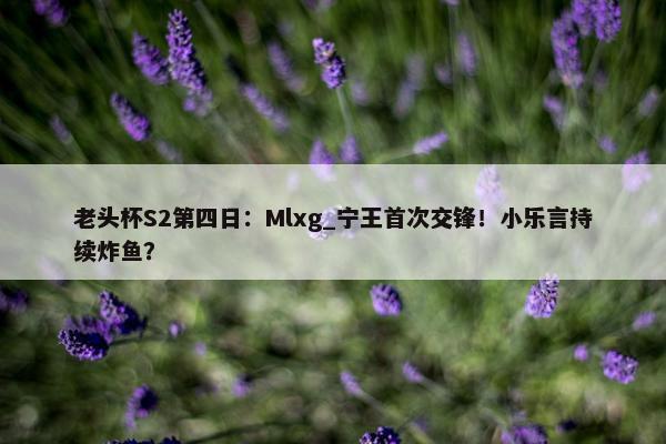 老头杯S2第四日：Mlxg_宁王首次交锋！小乐言持续炸鱼？