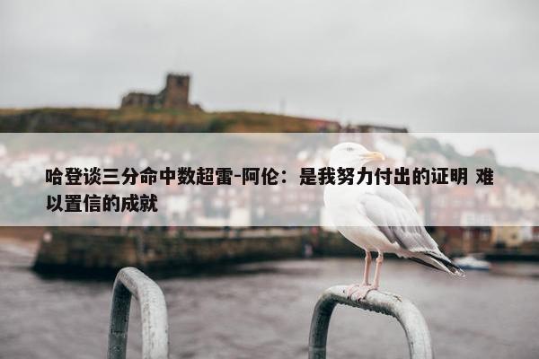 哈登谈三分命中数超雷-阿伦：是我努力付出的证明 难以置信的成就