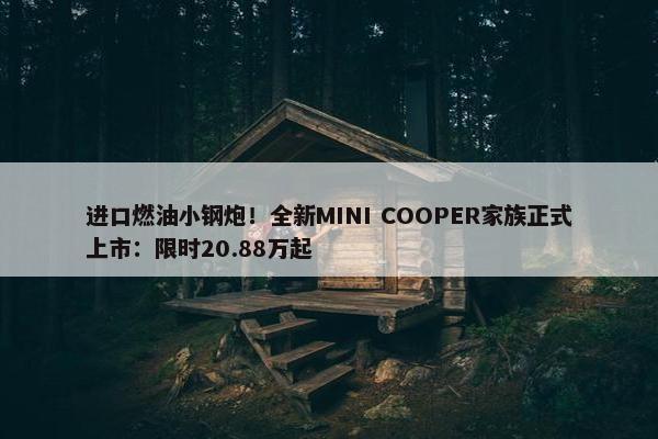 进口燃油小钢炮！全新MINI COOPER家族正式上市：限时20.88万起