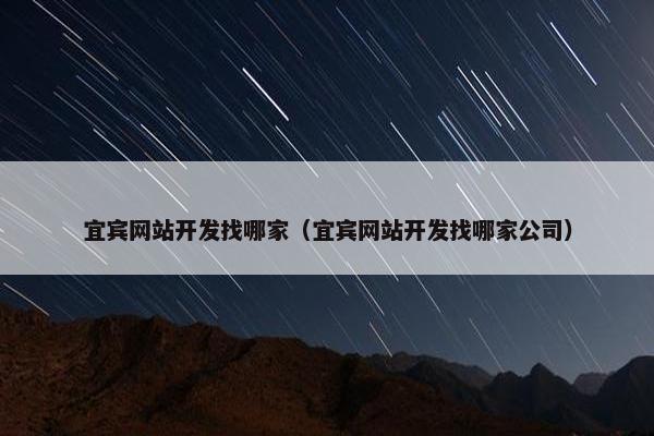 宜宾网站开发找哪家（宜宾网站开发找哪家公司）