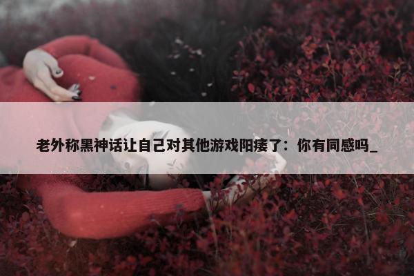 老外称黑神话让自己对其他游戏阳痿了：你有同感吗_