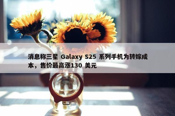 消息称三星 Galaxy S25 系列手机为转嫁成本，售价最高涨130 美元