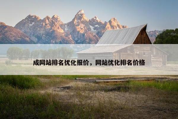 成网站排名优化报价，网站优化排名价格