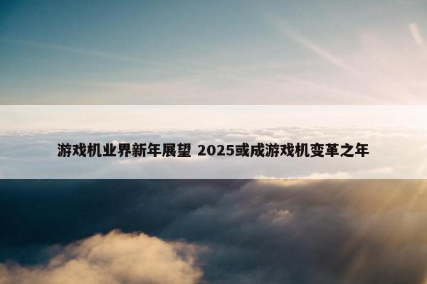 游戏机业界新年展望 2025或成游戏机变革之年