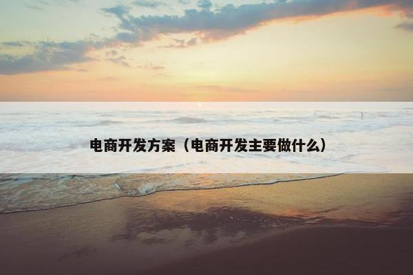 电商开发方案（电商开发主要做什么）