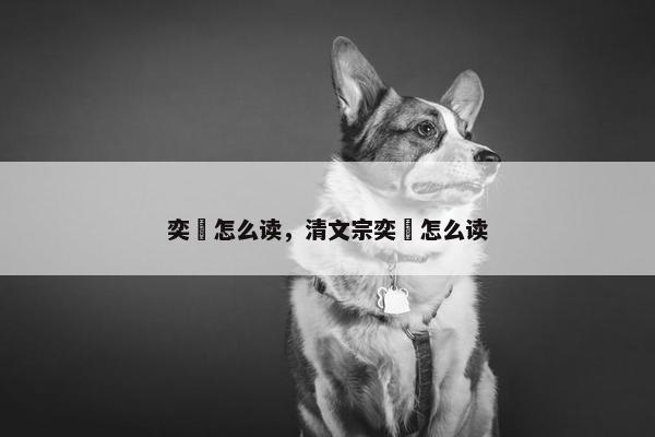 奕詝怎么读，清文宗奕詝怎么读