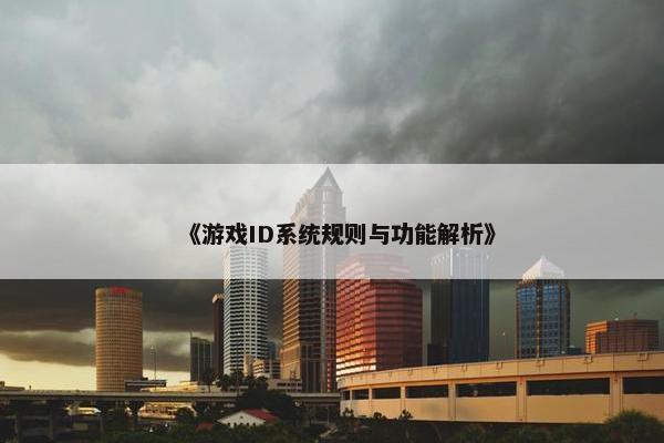 《游戏ID系统规则与功能解析》