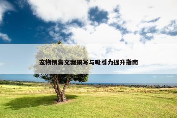 宠物销售文案撰写与吸引力提升指南