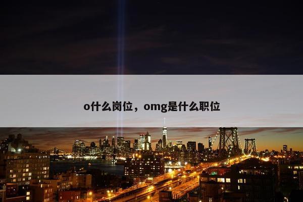 o什么岗位，omg是什么职位