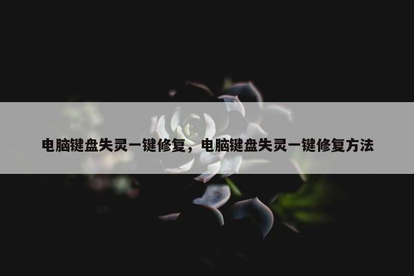 电脑键盘失灵一键修复，电脑键盘失灵一键修复方法