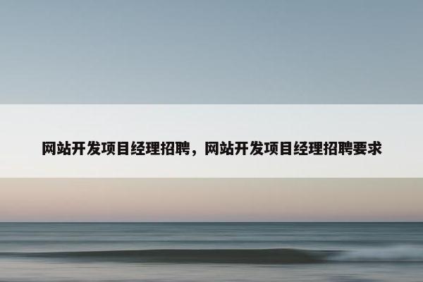 网站开发项目经理招聘，网站开发项目经理招聘要求