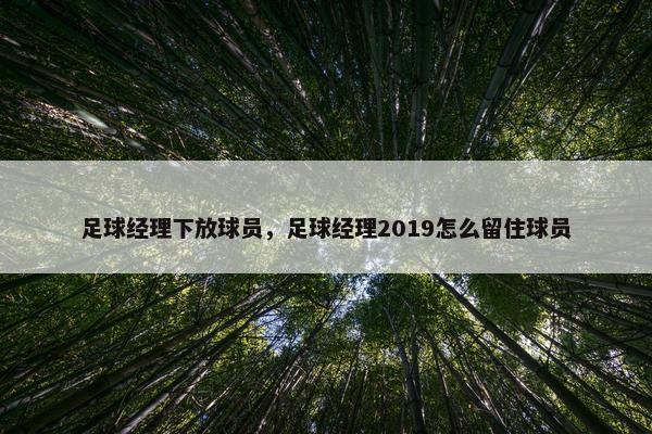 足球经理下放球员，足球经理2019怎么留住球员