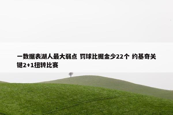 一数据表湖人最大弱点 罚球比掘金少22个 约基奇关键2+1扭转比赛