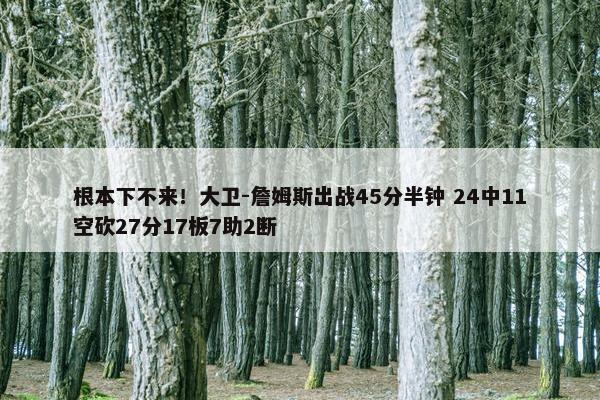 根本下不来！大卫-詹姆斯出战45分半钟 24中11空砍27分17板7助2断