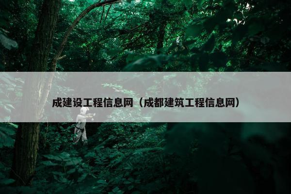 成建设工程信息网（成都建筑工程信息网）